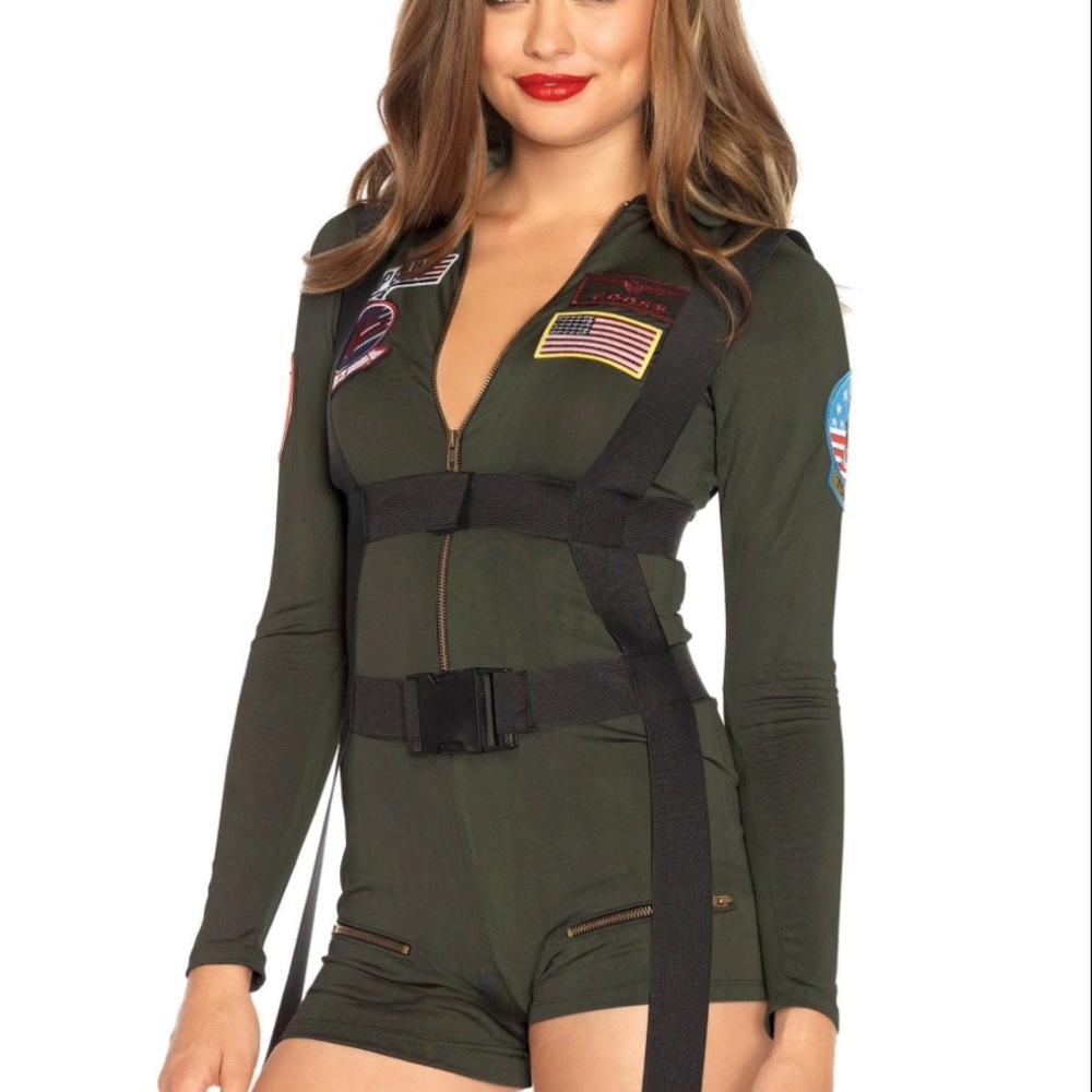 Women's Leg Avenue Top Gun Romper Halloween Costume